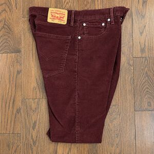 Levi's 502 Red Corduroy Pants Men's Size 33x30